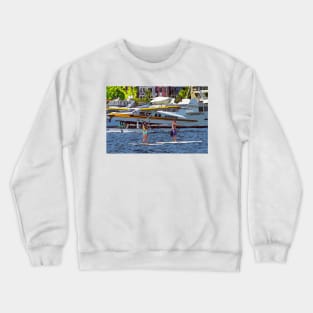 Seattle float plane on lake union Crewneck Sweatshirt